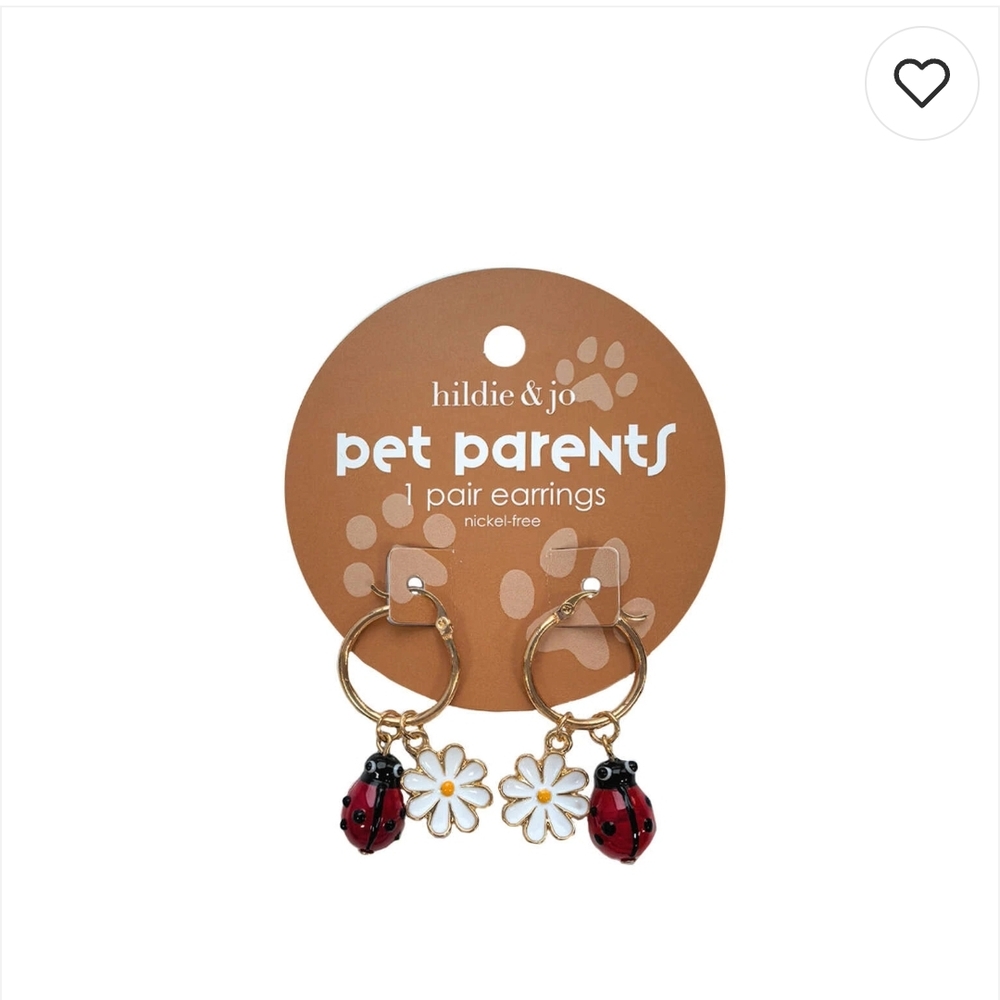 HILDIE & JO LADY BUG AND DAISY EARRINGS